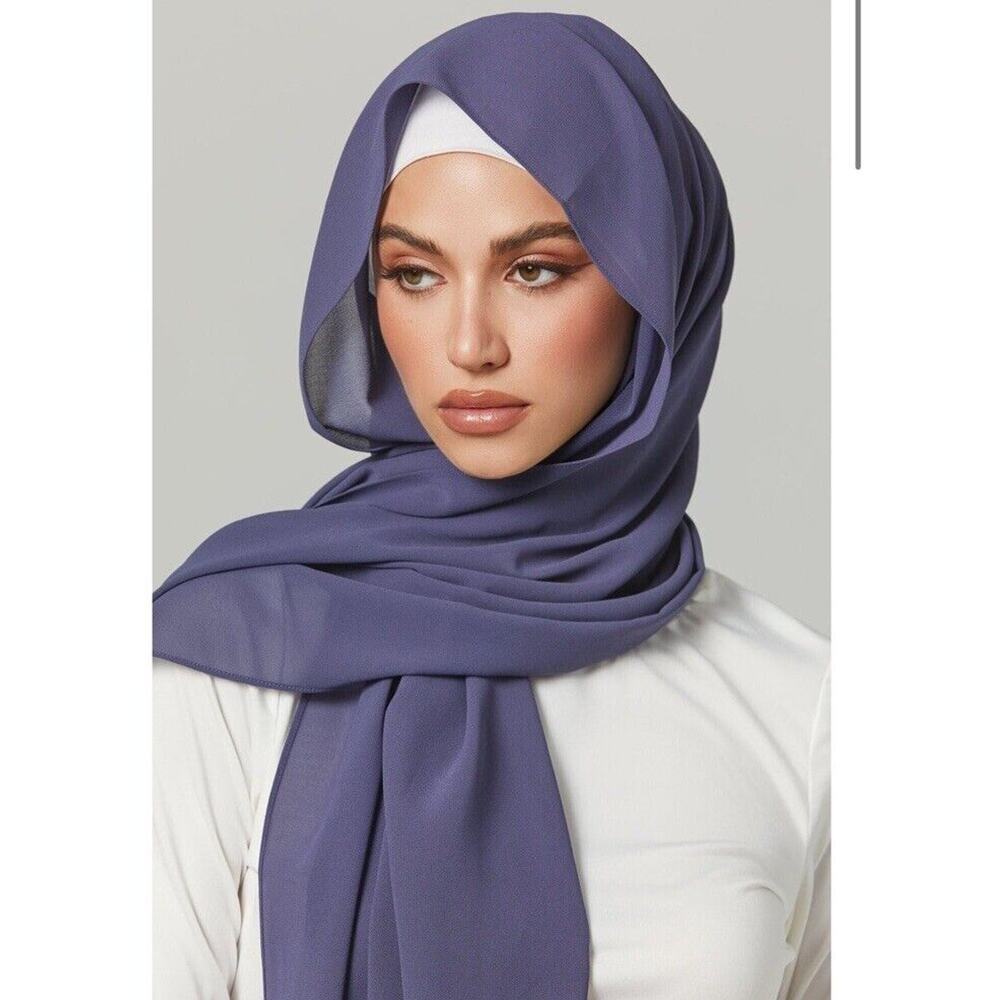 Zahraa Hijab Luxe Chiffon Purple New Muslim Head Covering Scarf Yara New​